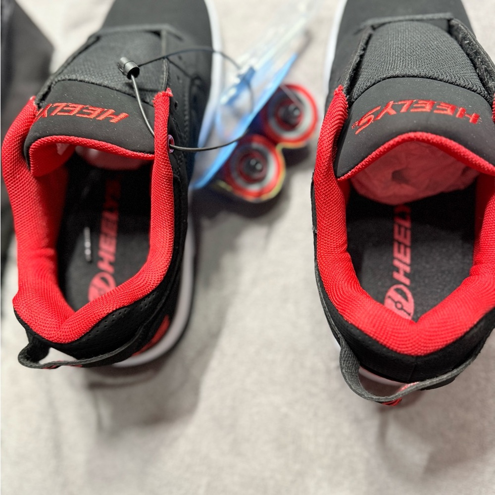 Heelys Kids Black and Red Sneakers with Wheels - Picture 2 of 8